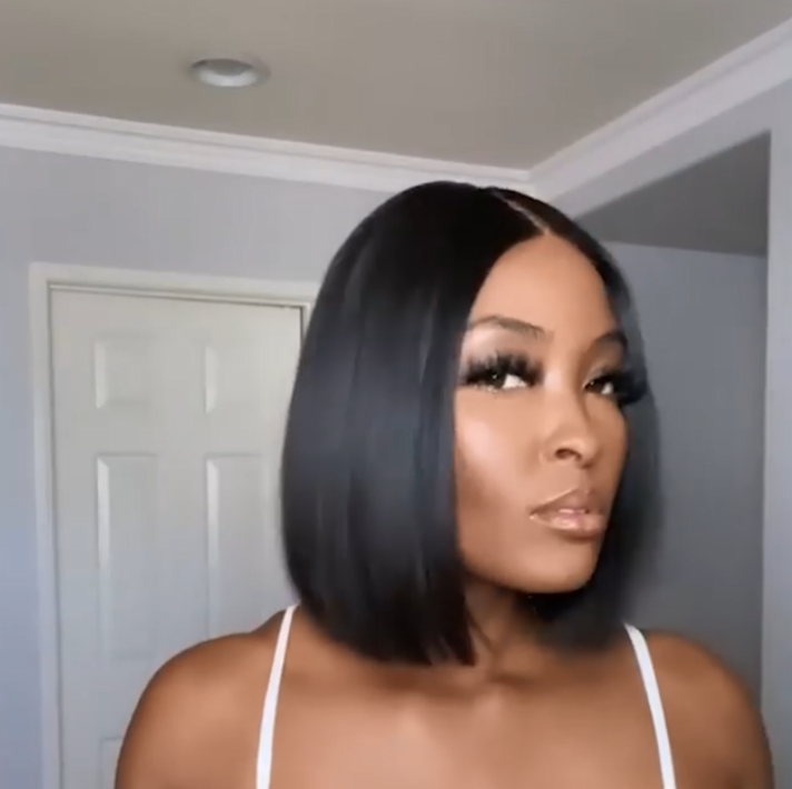 Black Brazilian Straight Short Bob Lace Front Wig