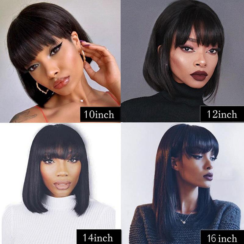 Short Straight Bob Wig With Bangs