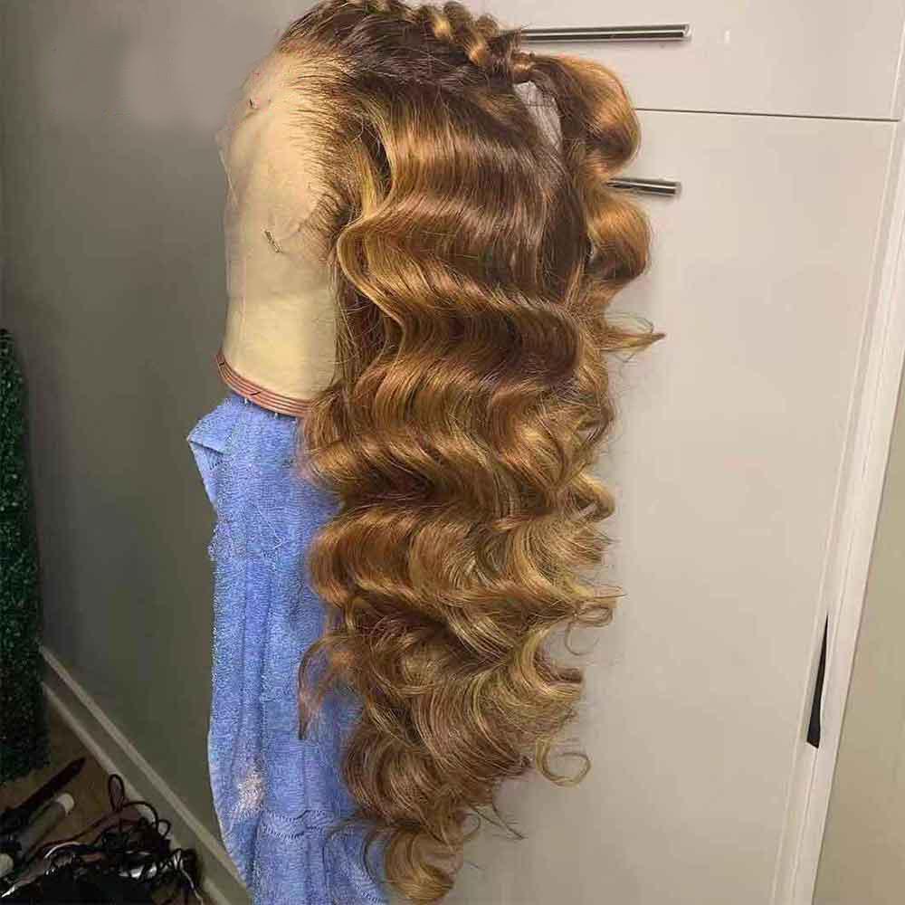 Full Lace  Wigs With Baby Hair  Brazilian Remy Hair Two Tone full Lace Bleached Knots