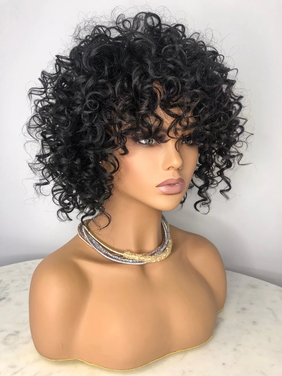 New Fashion Summer Natural Pixie Cut Curly Bob Wig