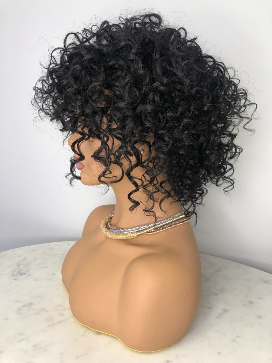 New Fashion Summer Natural Pixie Cut Curly Bob Wig