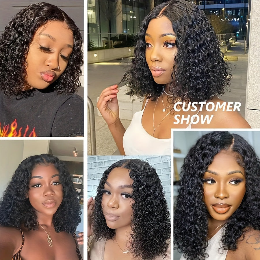 Lace Frontal Deep Curly Wig Glueless Pre-Plucked Virgin Hair Wig