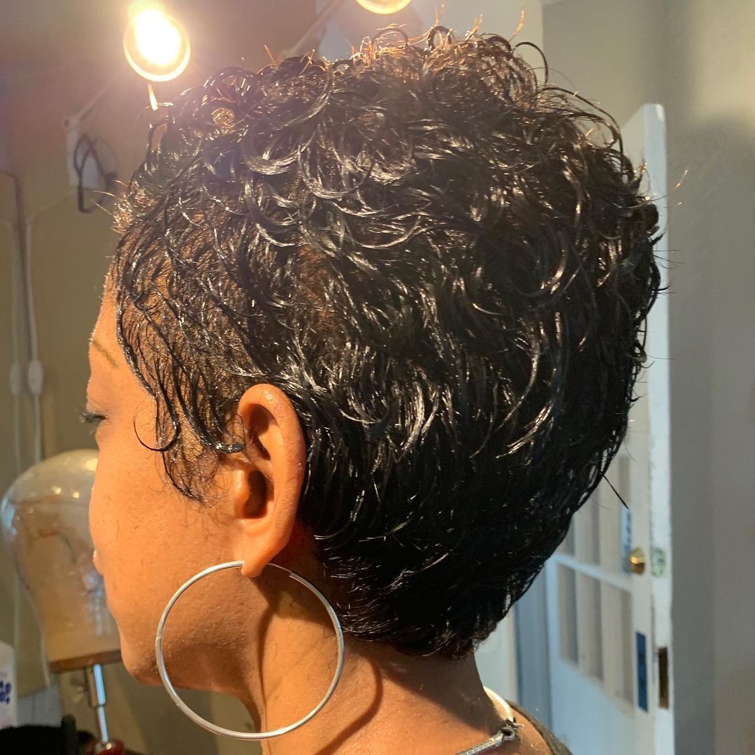 2024 Hot Pixie Cut Curly Short Brazilian Easy Wear Full  Wig