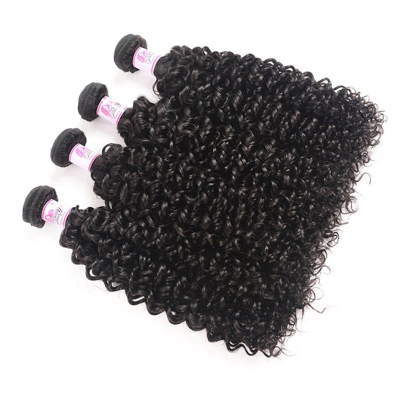 Malaysian Jerry Curly Weave 4Bundles Deals Virgin Hair 1B Color