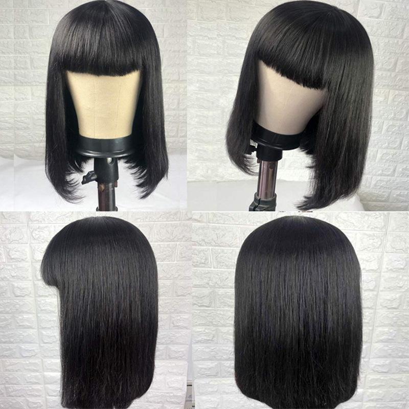 Short Straight Bob Wig With Bangs