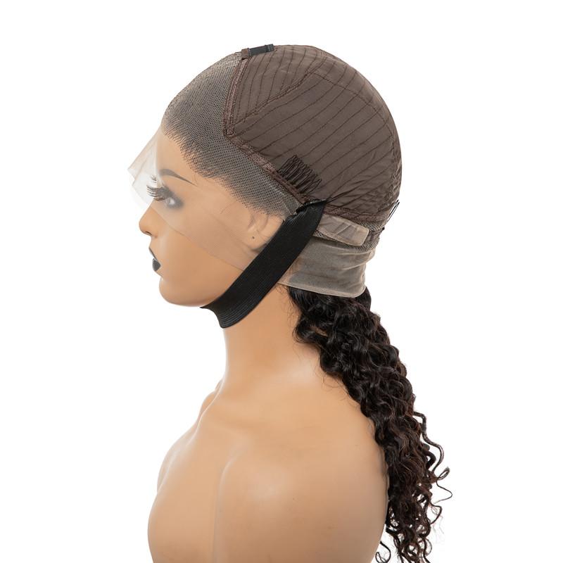 Glueless 360 Lace Wig Water Wave Curly Bob Wig